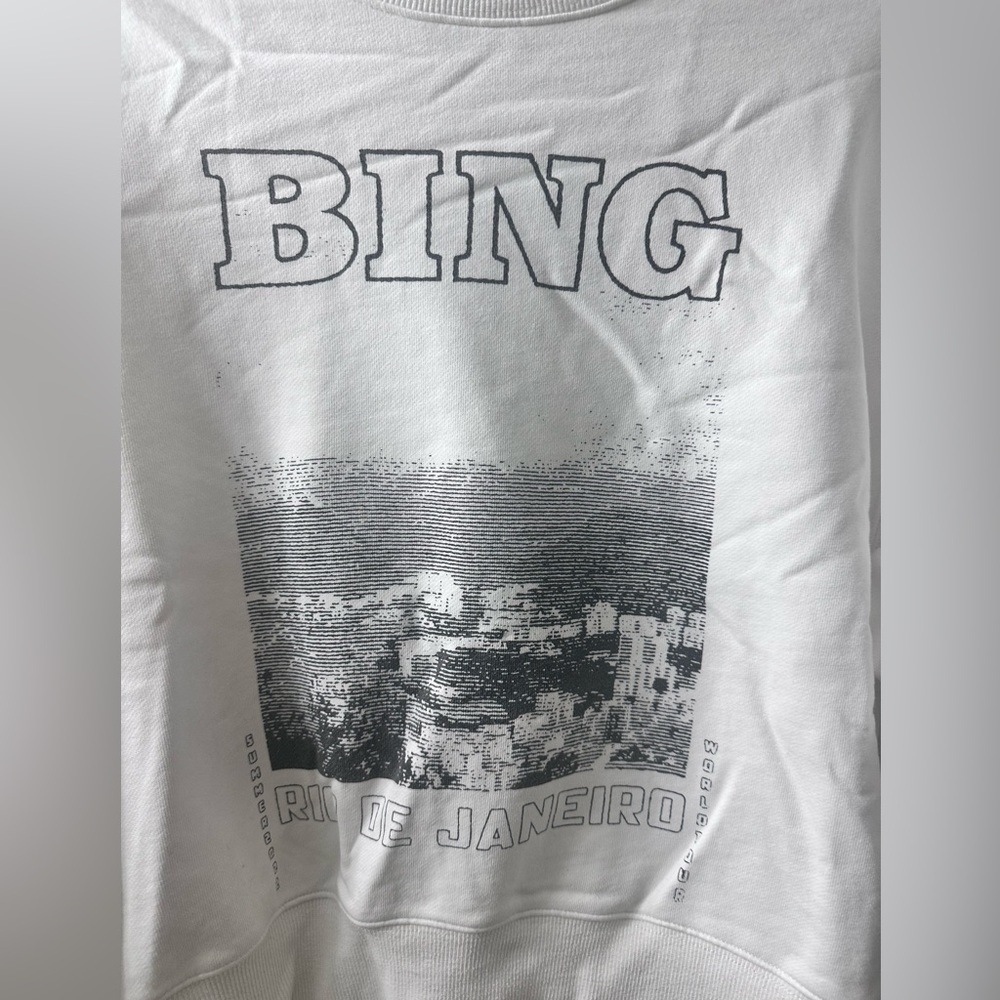 ANINE BING  Jaci Sweatshirt Rio De Janeiro in Cream - Picture 4 of 7